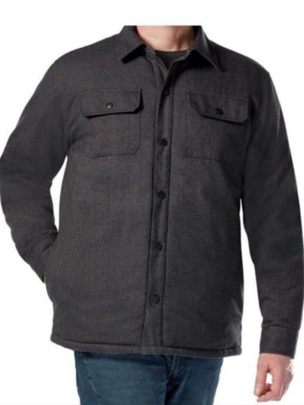 Rugged Elements Men's Insulated Shacket Size Large Black Shirt Jacket